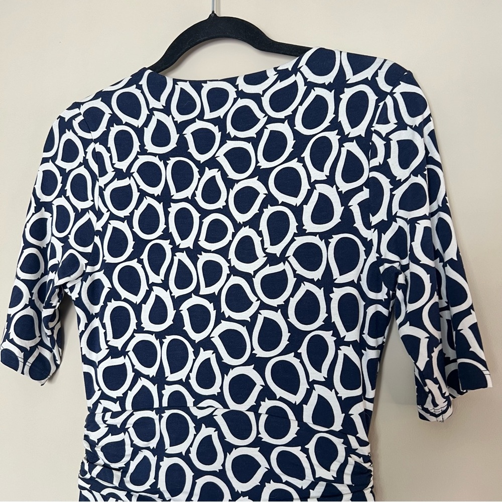 Boden Kassidy Jersey Navy and White Geometric Midi Dress- EUC - Picture 6 of 10